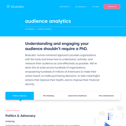 Audience Analytics - BlueLabs Analytics