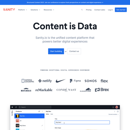 The Unified Content Platform – Sanity.io