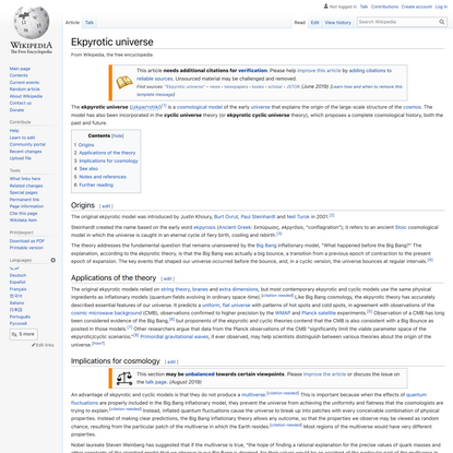 Ekpyrotic universe - Wikipedia