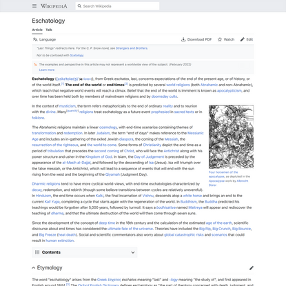 Eschatology - Wikipedia