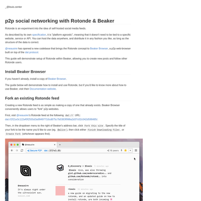p2p social networking with Rotonde &amp; Beaker Browser - louis.center