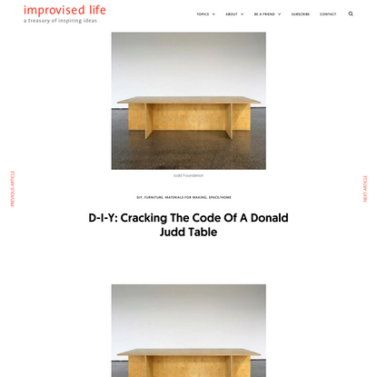 d-i-y: cracking the code of a donald judd table