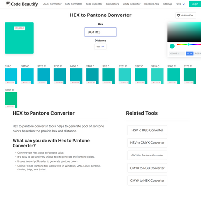 HEX to Pantone - Best Online Tool to Convert HEX Color to Pantone Color