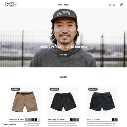 PATH projects running apparel, trail running shorts, t-shirts and hats