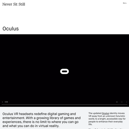 Oculus / Never Sit Still