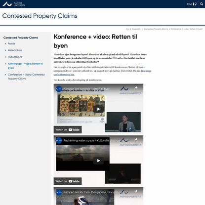 Konference + video: Retten til byen