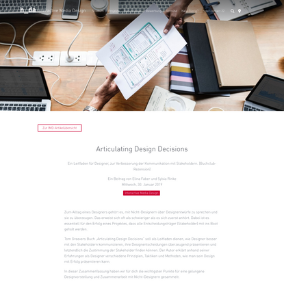 Articulating Design Decisions - Interactive Media Design