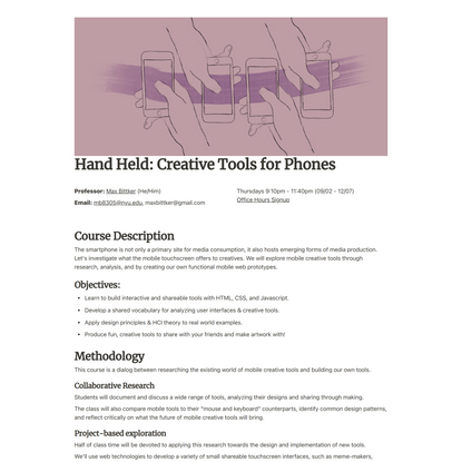 Hand Held: Creative Tools for Phones