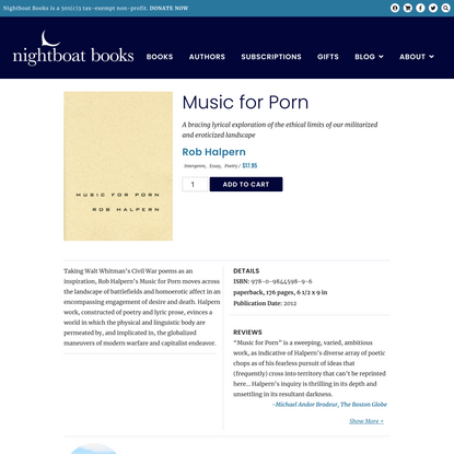 Music for Porn – Nightboat Books