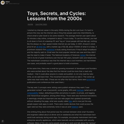Toys, Secrets, and Cycles: Lessons from the 2000s