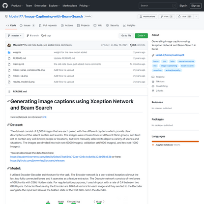 GitHub - Moeinh77/Image-Captioning-with-Beam-Search: Generating image captions using Xception Network and Beam Search in Keras