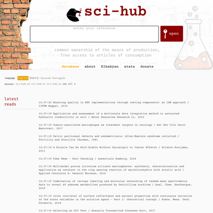 Sci-Hub: common ownership of the means of production,&lt;br&gt;free access to articles of consumption