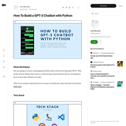 How To Build a GPT-3 Chatbot with Python