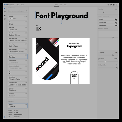Font Playground -- Play with variable fonts!