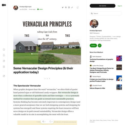 Some Vernacular Design Principles (&amp; their application today) | by Kristian Bjornard | Medium