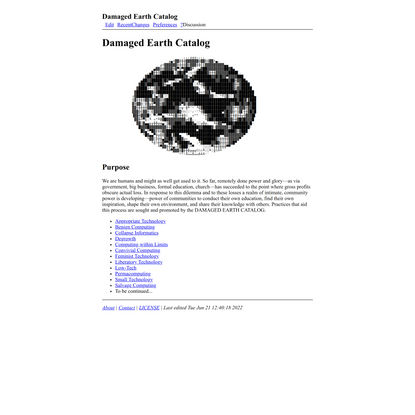 Damaged Earth Catalog