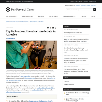 Key facts about the abortion debate in America