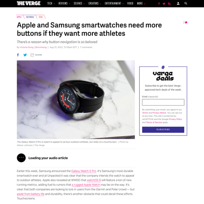 Apple and Samsung smartwatches need more buttons if they want more athletes