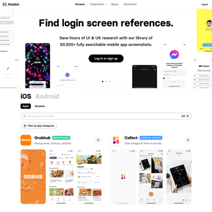Mobbin - The world’s largest mobile app design reference library