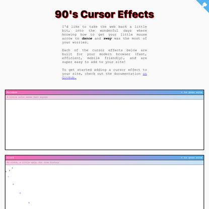 90's Cursor Effects
