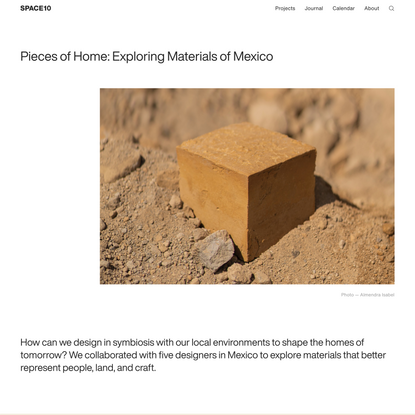 Pieces of Home: Exploring Materials of Mexico | SPACE10