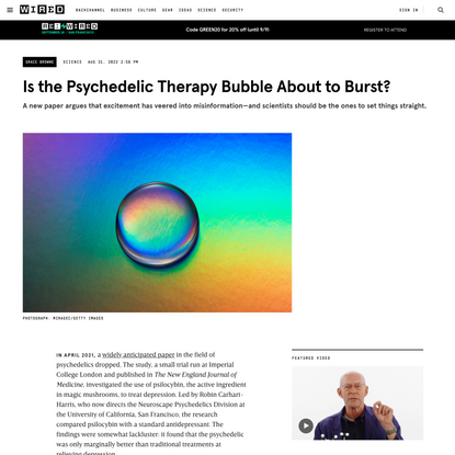 Is the Psychedelic Therapy Bubble About to Burst?