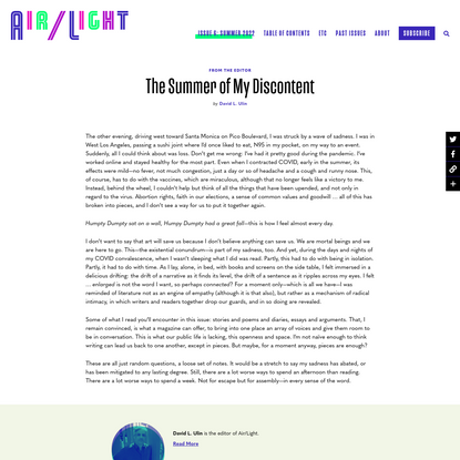 The Summer of My Discontent - Air/Light