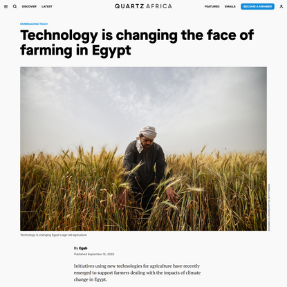 Technology is changing the face of farming in Egypt