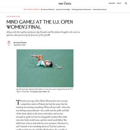 Mind Games at the U.S. Open Women’s Final | The New Yorker