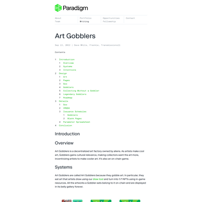 Art Gobblers - Paradigm