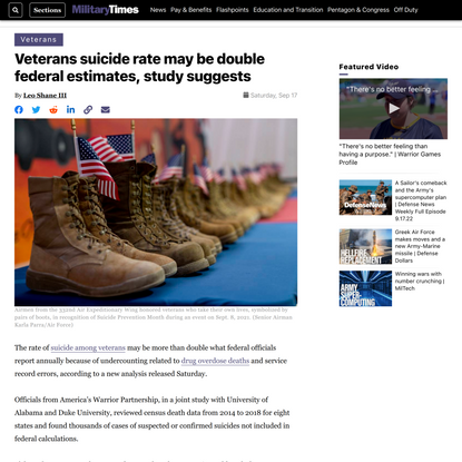 Veterans suicide rate may be double federal estimates, study suggests