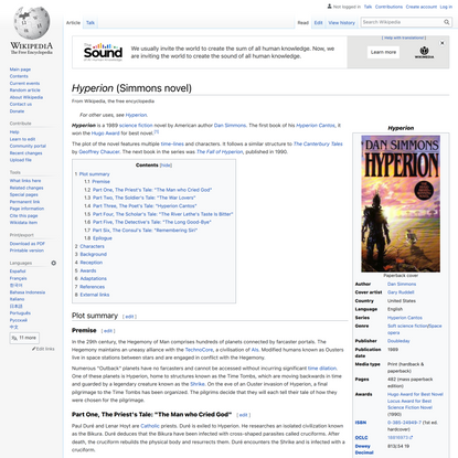 Hyperion (Simmons novel) - Wikipedia