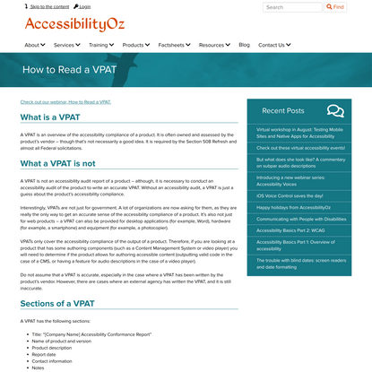How to Read a VPAT - AccessibilityOz