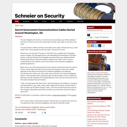 Secret Government Communications Cables Buried Around Washington, DC - Schneier on Security