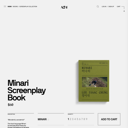 Minari Screenplay Book