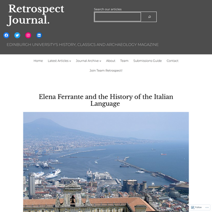 Elena Ferrante and the History of the Italian Language