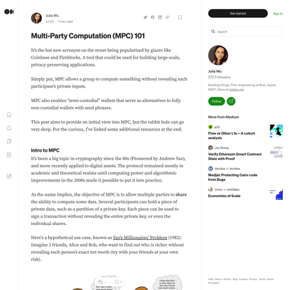 Multi-Party Computation (MPC) 101