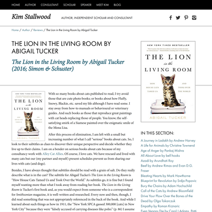 The Lion in the Living Room by Abigail Tucker | Kim Stallwood