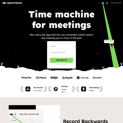 Backtrack | Time machine for meetings