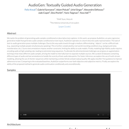 AudioGen: Textually Guided Audio Generation