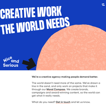 Creative work the world needs