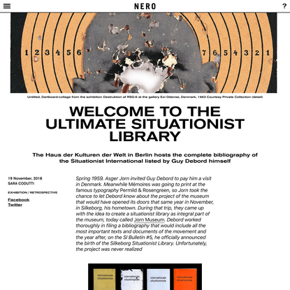 Welcome to the Ultimate Situationist Library | NERO