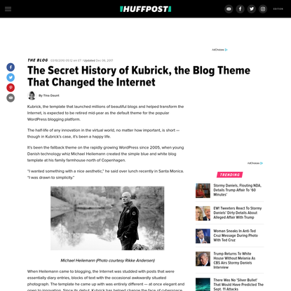 The Secret History of Kubrick, the Blog Theme That Changed the Internet