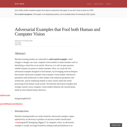 Adversarial Examples that Fool both Human and Computer Vision - Arxiv Vanity