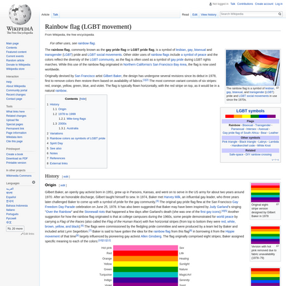 Rainbow flag (LGBT movement) - Wikipedia