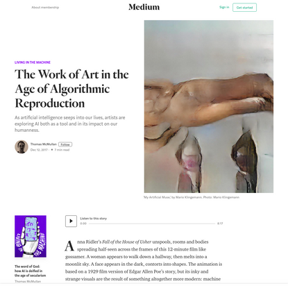 The Work of Art in the Age of Algorithmic Reproduction