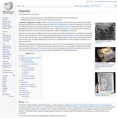 Teleprinter - Wikipedia