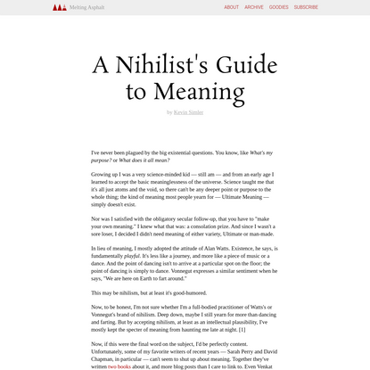 A Nihilist's Guide to Meaning