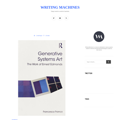 Writing Machines - Today's world is a world of machines