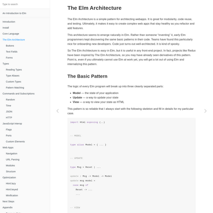 The Elm Architecture · An Introduction to Elm